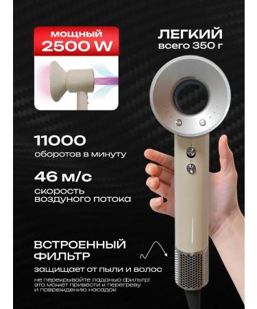 Professional hair hair dryer with no 1 in 1 powerful nozzles - Buy Online on GoSupps.com