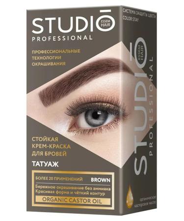 Studio Professional Eyebrow paint with the effect of tattooing dark brown
