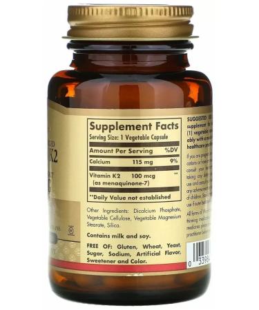 SOLGAR Natural vitamin K2 - Buy Online on GoSupps.com