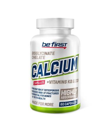 Be First Calcium vitamins D3 and K2 Calcium Chelate + K2 + D3 60 caps