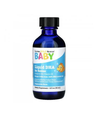 California Gold Nutrition Liquid omega 3 for children Baby's Dha with Vitamin D3 59 ml - Buy Online on GoSupps.com