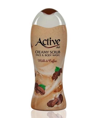 ACTIVe Gel-scrub for shower Women's "Milk and Coffee Extract" 400 ml - Buy Online on GoSupps.com