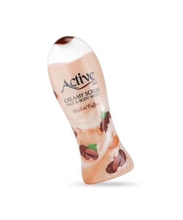 ACTIVe Gel-scrub for shower Women's "Milk and Coffee Extract" 400 ml - Buy Online on GoSupps.com