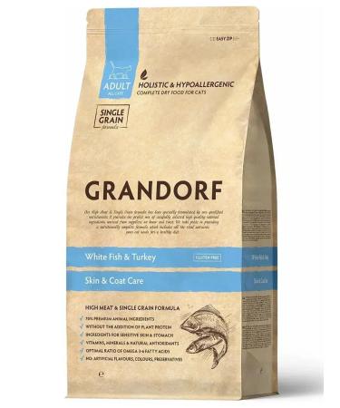 Grandorf Skin & Coat food for cats for skin and wool fish 2kg - Buy Online on GoSupps.com