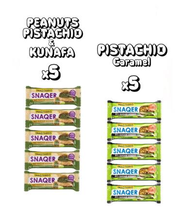 BombBar SNAQER MIX 5x5 Bars Pistachi Caramel pistachi kunafa