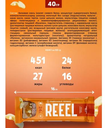REEEL Protein bars in chocolate taste Arachis 12 pieces - Buy Online on GoSupps.com