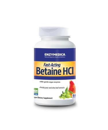 enzymedica Betain hydrochloride Betaine HCI Fast-Ciding 60 Capsules