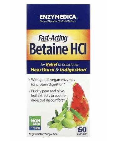 enzymedica Betain hydrochloride Betaine HCI Fast-Ciding 60 Capsules - Buy Online on GoSupps.com