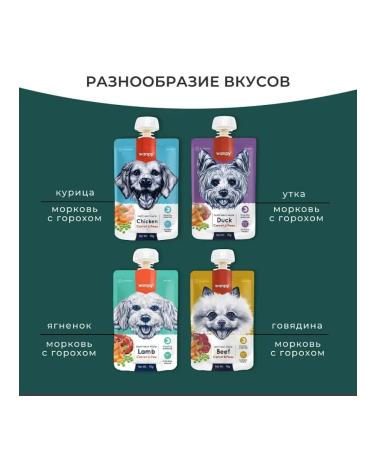 Wanpy Treat for dogs of meat mousse lamb carrots peas 90gh5sh - Buy Online on GoSupps.com