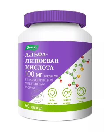 Evalar Alpha lipoic acid 100 mg for weight loss 60 capsules - Buy Online on GoSupps.com