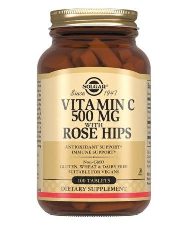 Home medicine cabinet Solgar vitamin C and rosehip table 500 mg x100pcs
