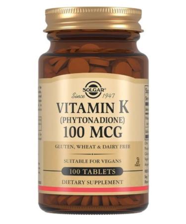 Home medicine cabinet Solgar vitamin K1 table 100 mcg x100pcs
