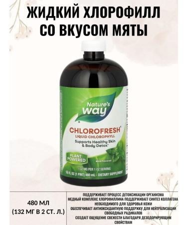 Nature's Way Liquid chlorophyll with a taste of mint