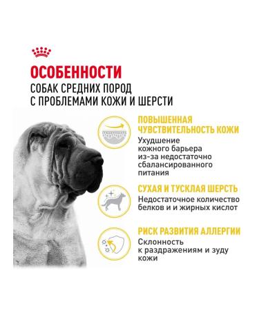 ROYAL CANIN Dry food for medium dogs with irritated skin 3kg x 2pcs - Buy Online on GoSupps.com