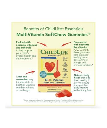 ChildLife Essentials Childlife Multi Vitamin SoftChew Gummies 27 Tabs Orange USA - Buy Online on GoSupps.com
