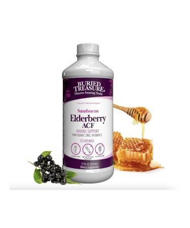 Buried Treasure Elderberry ACF Immune Support Liquid 496ML Buried USA - Buy Online on GoSupps.com