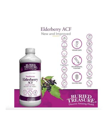 Buried Treasure Elderberry ACF Immune Support Liquid 496ML Buried USA - Buy Online on GoSupps.com