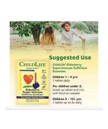 ChildLife Essentials Childlife Elderberry Super-Immune SoftChew 27 Gummies USA - Buy Online on GoSupps.com