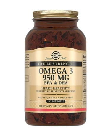 Home medicine cabinet Solgar triple omega-3 950mg EPK and dgk caps x100pcs