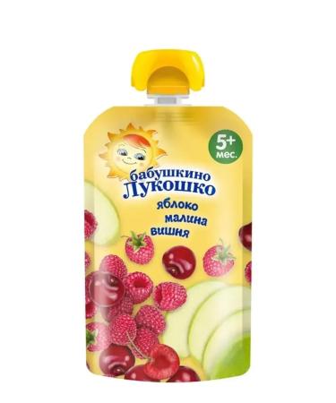 grandma's basket Fruit apple-apple-raspberry-vishnia from 5 months 12pcs x 90g - Buy Online on GoSupps.com