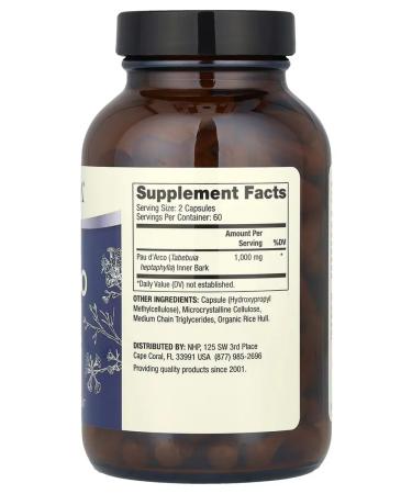 Dr Mercola PAU DARCO Ant Tree bark 1000 mg 120 capsules - Buy Online on GoSupps.com