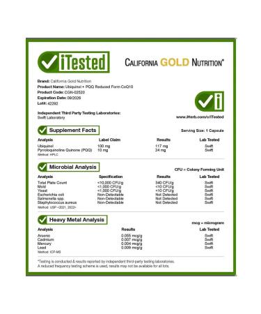 California Gold Nutrition Kilikhinol in the restored form COQ10 + PQ 120 capsules - Buy Online on GoSupps.com