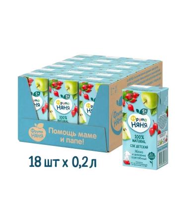 Frutonyanya Juice apple rosehip 200 ml (18 pcs)