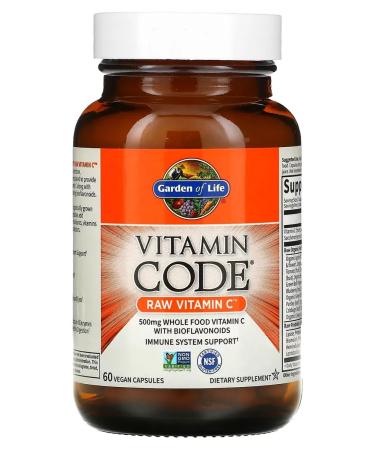 Garden of Life Vitamin Code Raw Vitamin C Vitamin C 500 mg 60 capsules - Buy Online on GoSupps.com