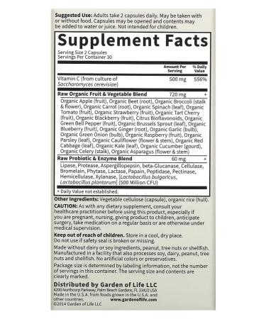 Garden of Life Vitamin Code Raw Vitamin C Vitamin C 500 mg 60 capsules - Buy Online on GoSupps.com