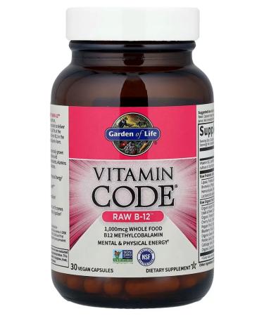 Garden of Life Vitamin Code RAW B-12 Vitamin B-12 30 capsules - Buy Online on GoSupps.com