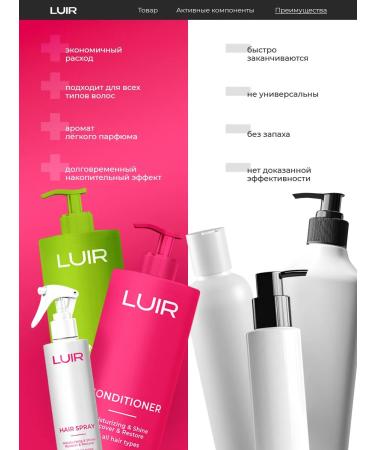 LUIR Hair shampoo Women's balm Professional spray - Buy Online on GoSupps.com