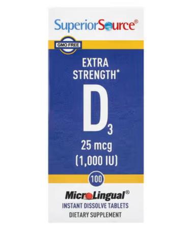 Superior Source Vitamin D3 25 g 1000iu 100 tablets sublingual