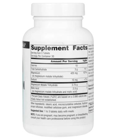 Source Naturals Magnesium malate magnesium magnium 3750 mg 90 tablets - Buy Online on GoSupps.com