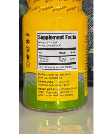 Vitamin D3 2 000 IU - Buy Online on GoSupps.com