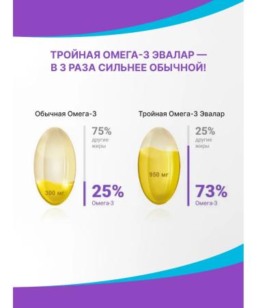Evalar Triple omega 3 950 mg fish oil 30 capsules - Buy Online on GoSupps.com