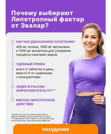 Evalar Lipotropic factor fat burner 60 tablets - Buy Online on GoSupps.com