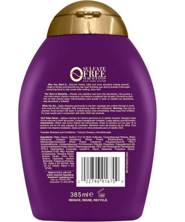 OGX Shampoo for volume with biotin and collagen 385ml - Buy Online on GoSupps.com