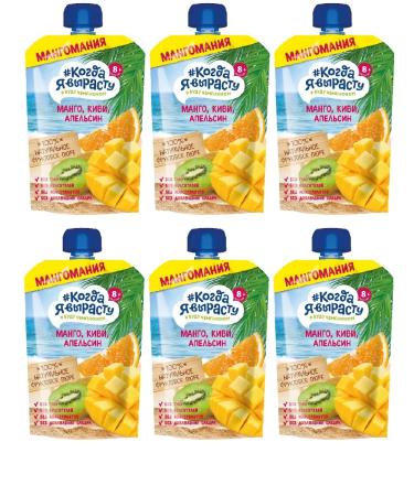 When I grow up Fruit puree for children from 8 months 180g 6 pcs
