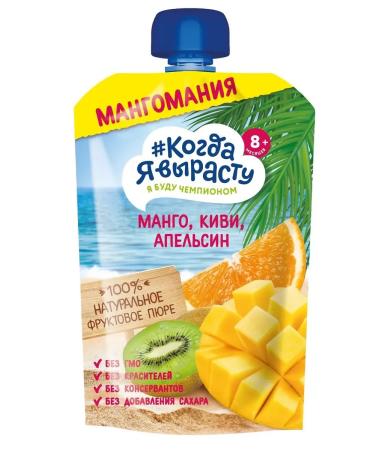 When I grow up Fruit puree for children from 8 months 180g 6 pcs - Buy Online on GoSupps.com