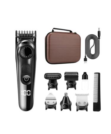 Universal beard and mustache trimmer with attachments