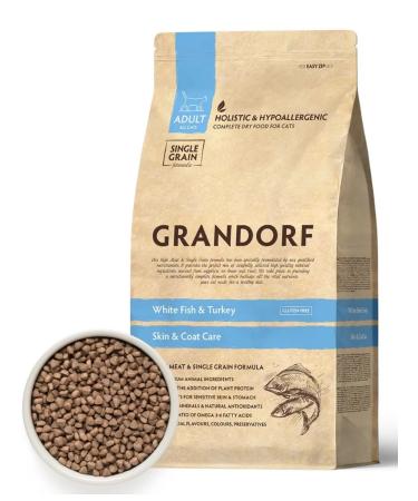Grandorf Dry food for cats white fish with turkey 400 g - Buy Online on GoSupps.com