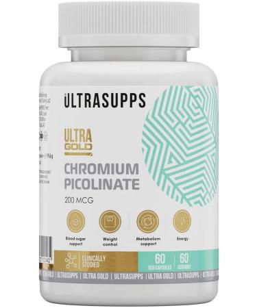 UltraSupps Chrome Ultra Gold Chromium Picolinate 200 MCG 60 capsules - Buy Online on GoSupps.com