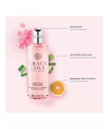 Grace Cole Bath gel and shower wild fig and pink cedar 300ml - Buy Online on GoSupps.com