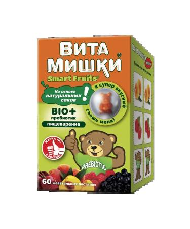 Vitamin Bears Bio + prebiotic 60 pcs 2 packages + napkin - Buy Online on GoSupps.com