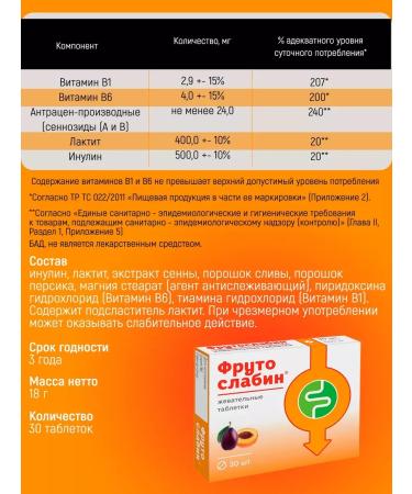 Vitamir Frutoslabin tablets Lessitry No. 30 2 packages - Buy Online on GoSupps.com