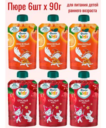 Fruitokids Puree baby 2 types mix 6pcs