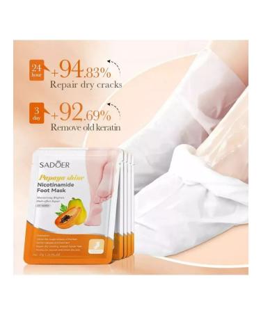 5 pcs Mask for legs sock Sadoer with nicotinamide and papaya - Buy Online on GoSupps.com