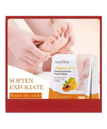 5 pcs Mask for legs sock Sadoer with nicotinamide and papaya - Buy Online on GoSupps.com