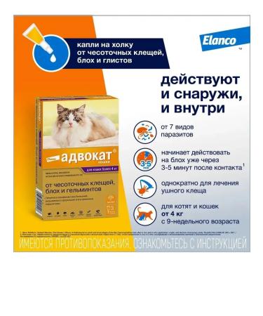 Bayer Lawyer Antiparasitic drug for cats 4-8kg 3P*0.8ml - Buy Online on GoSupps.com