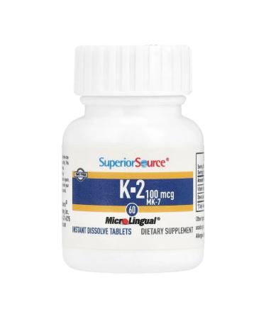 Superior Source Vitamin K2 100 g 60 fast -soluble tablets - Buy Online on GoSupps.com